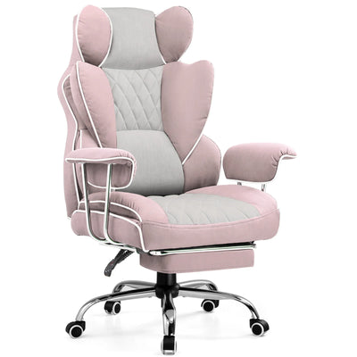 Big and Tall Gaming Chair with Pocket Spring Lumbar Support, Ergonomic Office Chair with Footrest