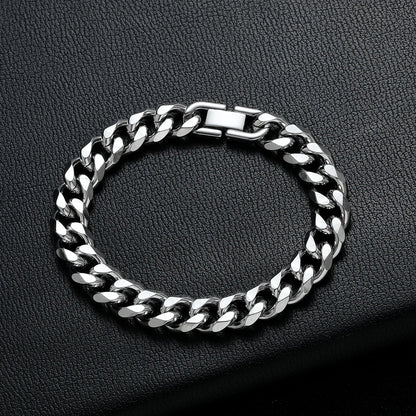 8MM Titanium Steel Cuban Chain Bracelet for Men - Smarsty