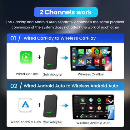 Wireless CarPlay Android Auto Adapter For All Cars Spotify - Smarsty