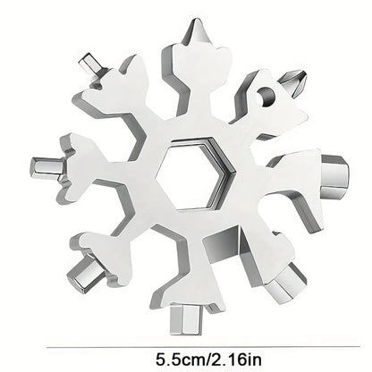 1/2 Snowflake Multi Functional Tool Silver, Durable Structure, Multi Functional Small Tool, Suitable for Camping and Home Use