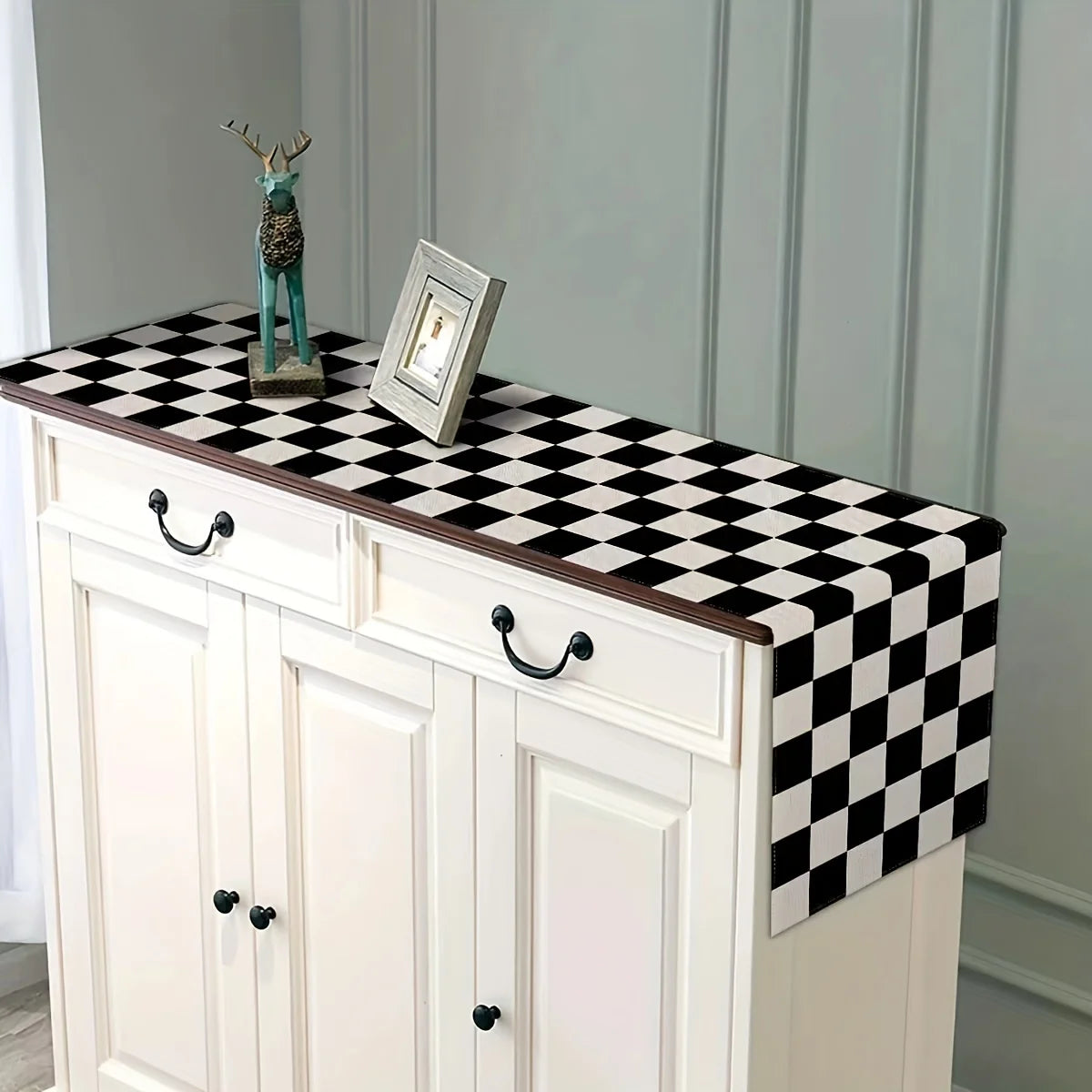 Geometric Stripe Linen Table Runner for Modern Home Decor - Smarsty