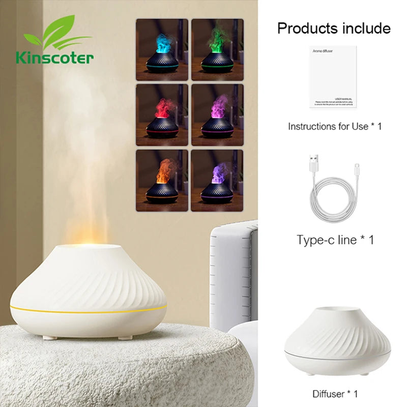 Portable Essential Oil Diffuser with Color Flame Feature - Smarsty