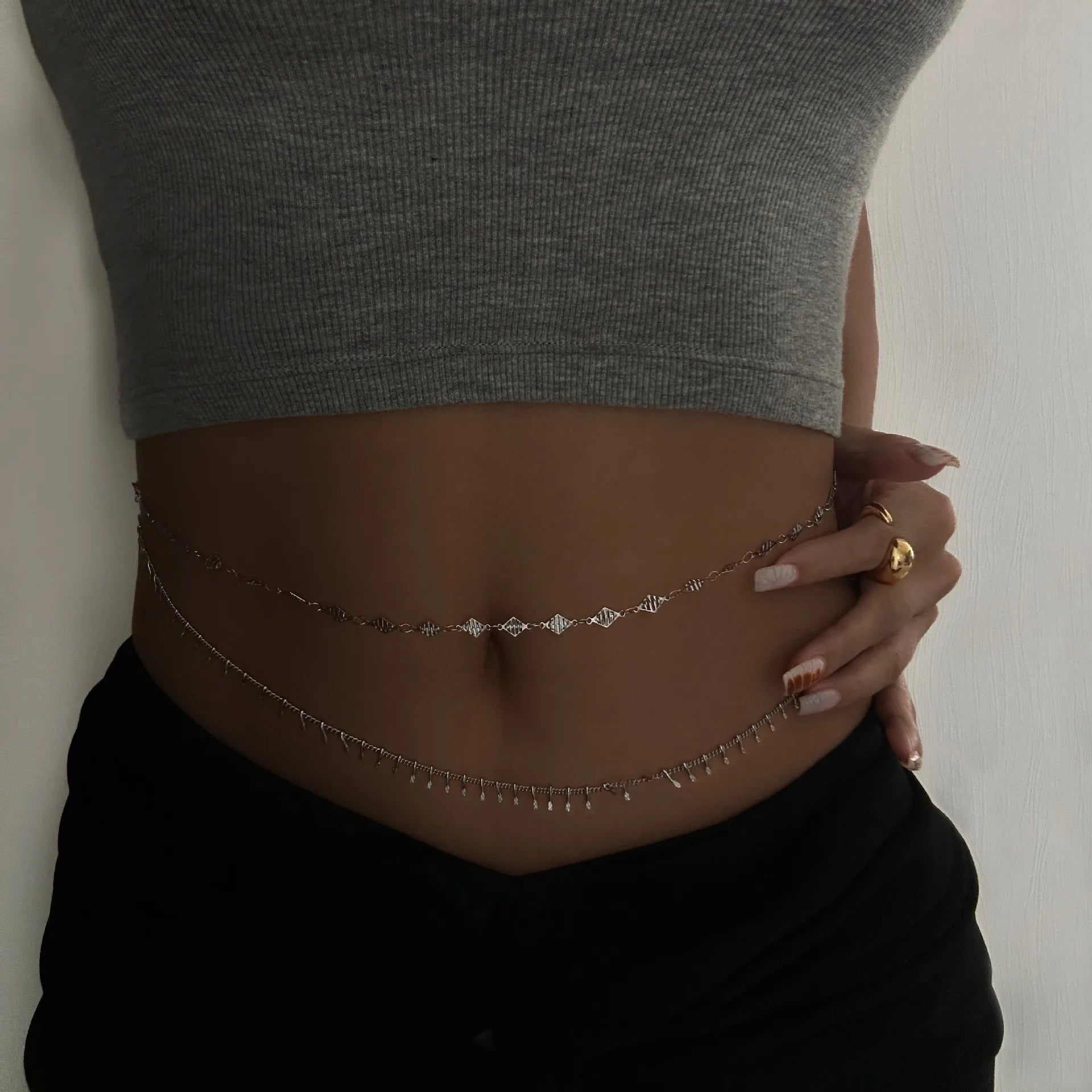 Punk Round Stainless Steel Belly Chain for Women - Smarsty
