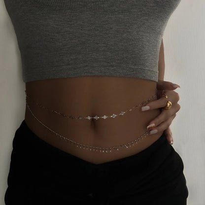 Punk Round Stainless Steel Belly Chain for Women - Smarsty