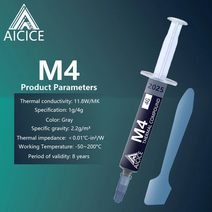M4 Thermal Paste Processor 4g 11.8W/M-k For CPU GPU Printer HeatSink Cooling Cooler Thermal Grease Compound Silicone - Smarsty