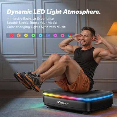 MERACH Vibration Plate Exercise Machine with Light Whole Body Workout Power Vibrate Platform Vibration Plate Lymphatic Drainage - Smarsty