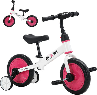 UBRAVOO Fit 'n Joy Beginner Toddler Training Bicycle for Boys Girls 2-4, 4-in-1 Kids Balance Bike with Pedals & Training Wheels - Smarsty