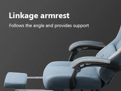 Gaming Chair with Pocket Spring Cushion, Linkage Armrests & Footrest, Ergonomic Office Chair with Lumbar Support - Smarsty