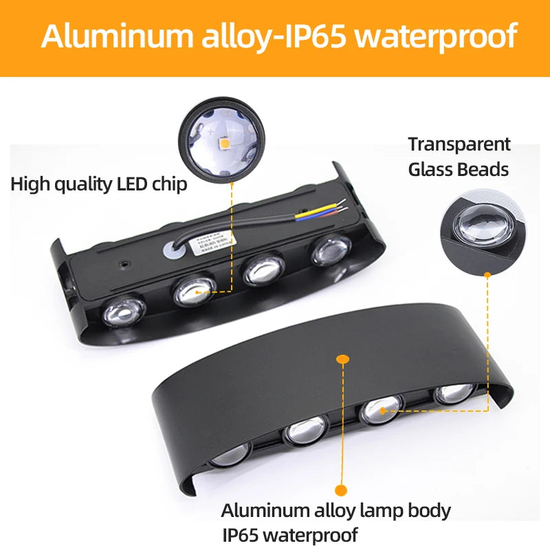 Waterproof Aluminum LED Wall Lamp for Indoor and Outdoor Use - Smarsty