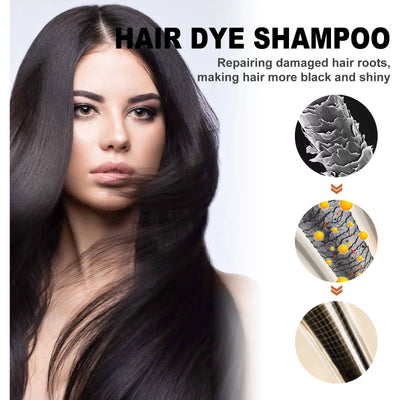 EELHOE Brown Hair Dyeing Shampoo Lasting Coloring Deeply Nourishing Reduce Breakage Promote Scalp Health Hair Dyeing Shampoo - Smarsty