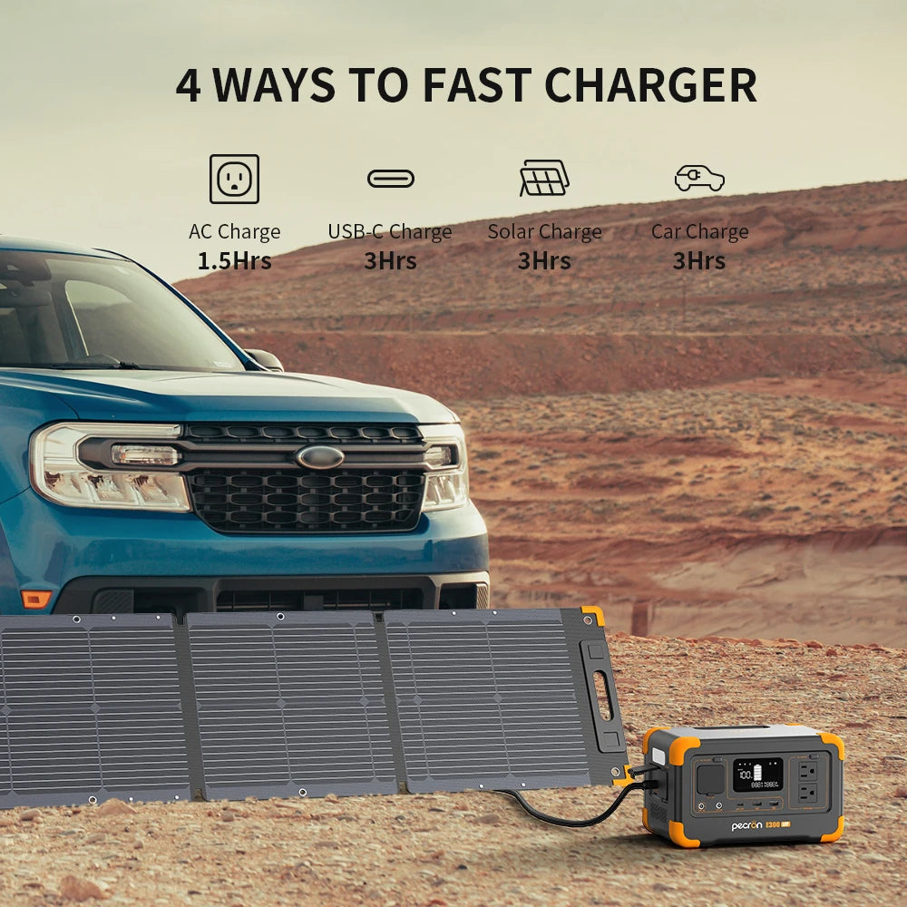Pecron E300LFP Portable Power Station 600W 288Wh LiFePO4 Battery Solar Generator Power Bank Fast Charging for Home , RV, Camping by Smarsty