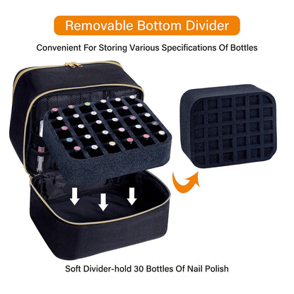 Nail Polish Organizer Double Layer Cosmetic Organizer Bag - Smarsty