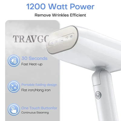 Professional Clothes Steamer, Handheld Wrinkle Remover for Travel & Home, Foldable & Quick Steam, Effortless Garment Care in Min