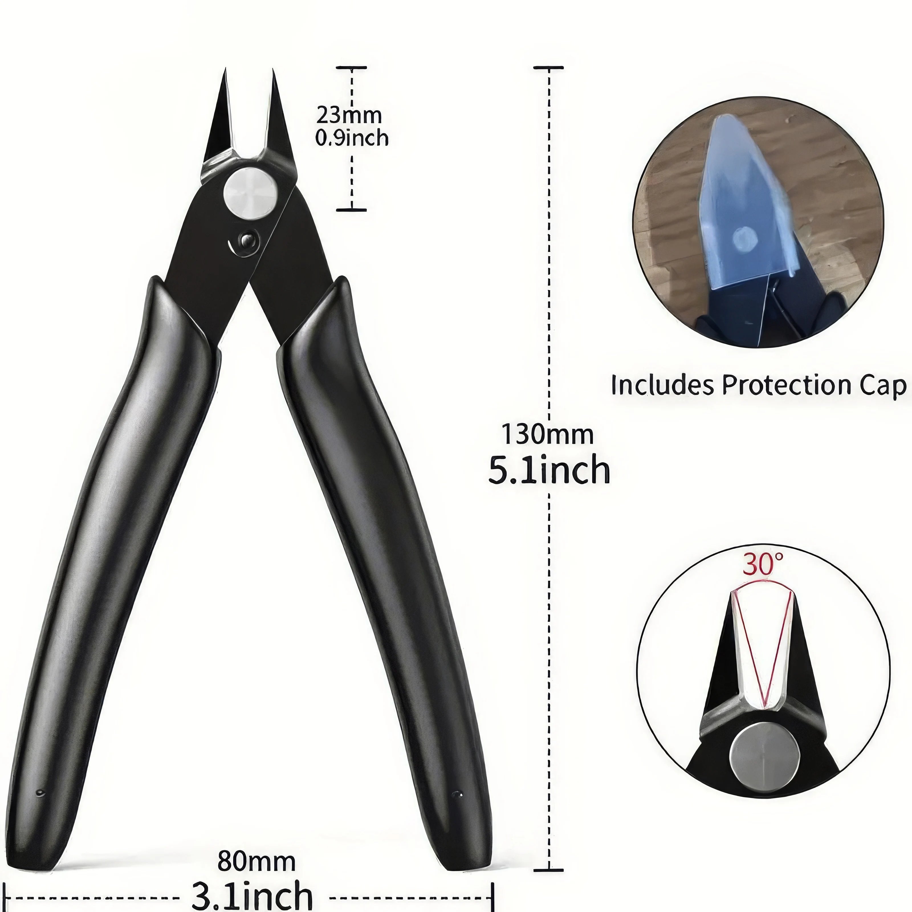 1/2 Piece Carbon Steel Wire Cutter, Black, Non Foldable, Suitable for Craft Wire Cutters, A Must-have Item for Families