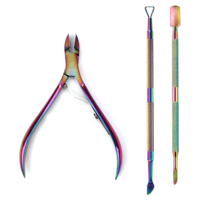 Professional Stainless Steel Nail Care Kit with Cuticle Scissors - Smarsty