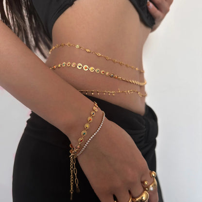 Punk Round Stainless Steel Belly Chain for Women - Smarsty