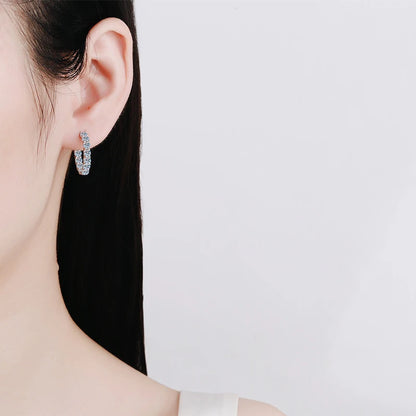 Moissanite Hoop Earrings 2.6Ct D Color Sterling Silver - Smarsty
