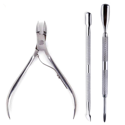 Professional Stainless Steel Nail Care Kit with Cuticle Scissors - Smarsty