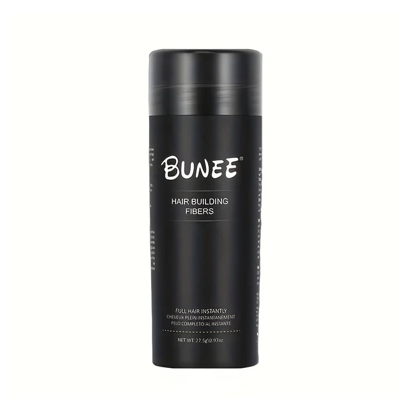 BUNEE Hair Fiber 27.5g: Men's natural hair-thickening fibers for balding areas, fills part lines, includes 27.5g fiber powder. - Smarsty