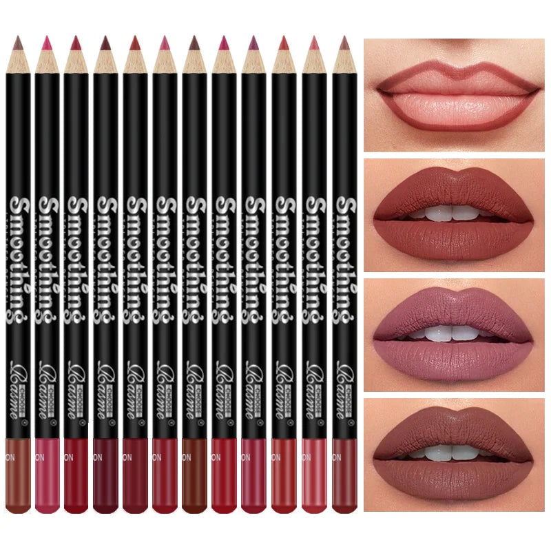 12 Piece Long Lasting Lipstick Set with Lip Liner - Smarsty