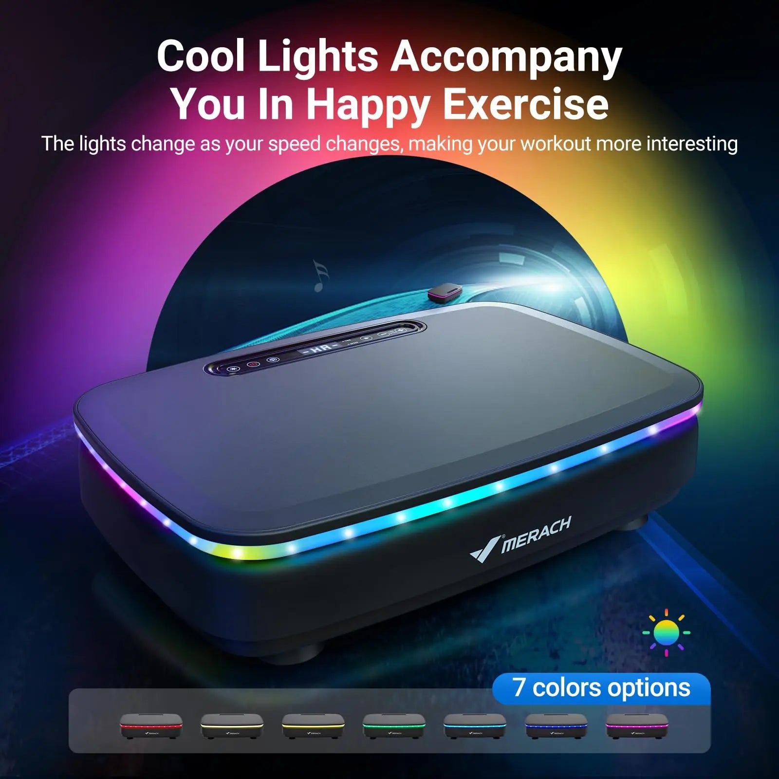MERACH Vibration Plate Exercise Machine with Light Whole Body Workout Power Vibrate Platform Vibration Plate Lymphatic Drainage - Smarsty