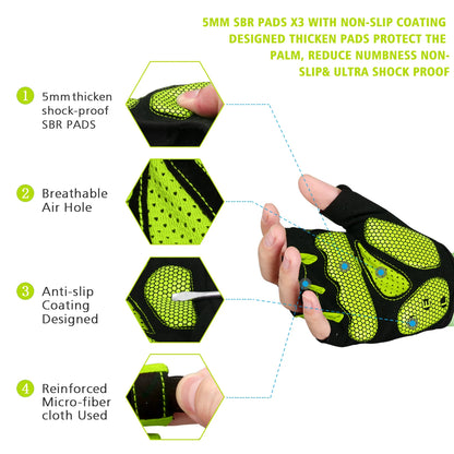 Breathable MTB Cycling Gloves with Shock Absorbing Gel Pads - Smarsty