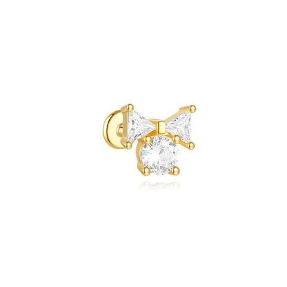 Sterling Silver Heart Zircon Stud Earrings Elegant Gift - Smarsty