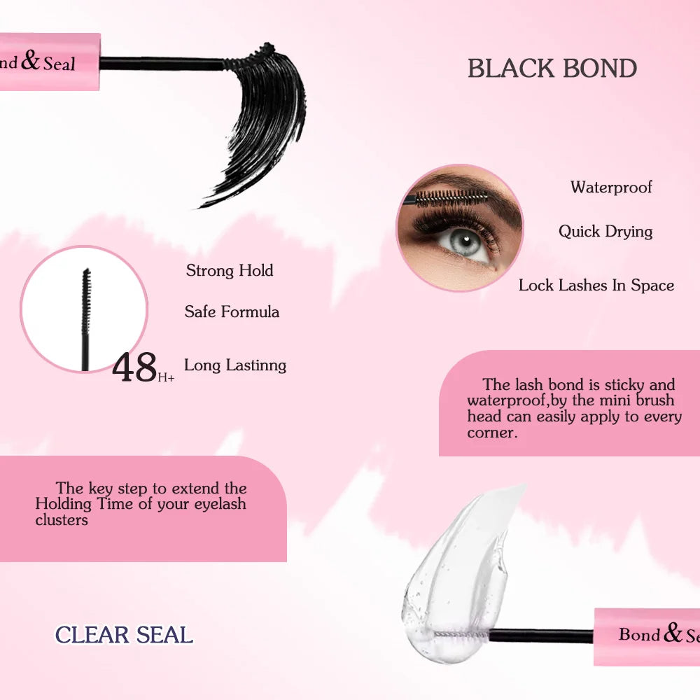 3D Cluster Lashes Kit with Glue and Curler - Smarsty
