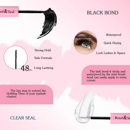 3D Cluster Lashes Kit with Glue and Curler - Smarsty