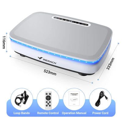 MERACH Vibration Plate Exercise Machine with Light Whole Body Workout Power Vibrate Platform Vibration Plate Lymphatic Drainage - Smarsty