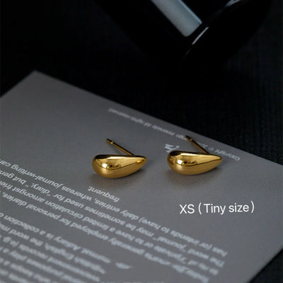 Vintage Chunky Water Drop Earrings in Gold Plated Stainless Steel - Smarsty