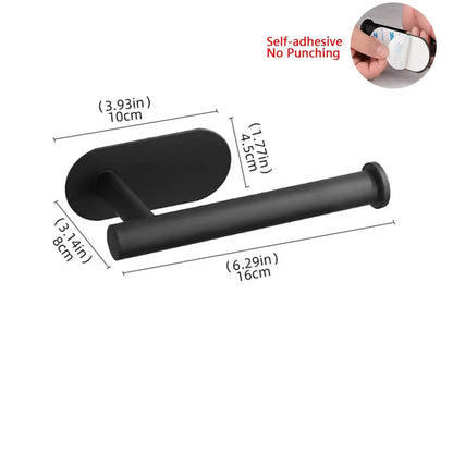 Black Gold Wall Mount Toilet Paper Holder with Shelf - Smarsty
