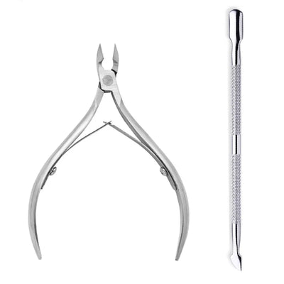 Professional Stainless Steel Nail Care Kit with Cuticle Scissors - Smarsty