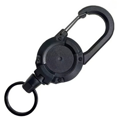 1/2 Piece Retractable Keychain in Black, Durable Design, Secure Closure, Suitable for Identification Documents, ID Cards, Keys