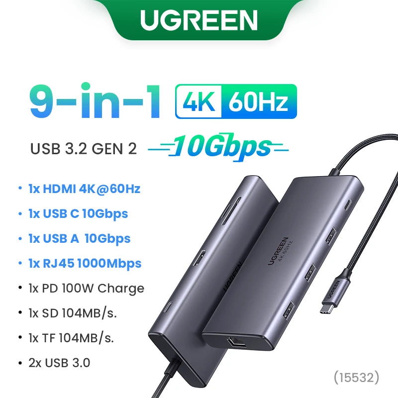 USB C Docking Station HDMI Hub 8K 4K Including RJ45