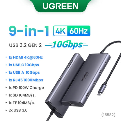 USB C Hub PowerDelivery Docking Station 4K Dual HDMI