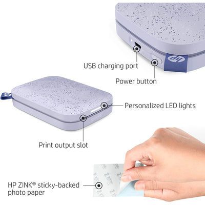 HP Sprocket Portable 2x3" Instant Photo Printer, Prints From iOS or Android Devices