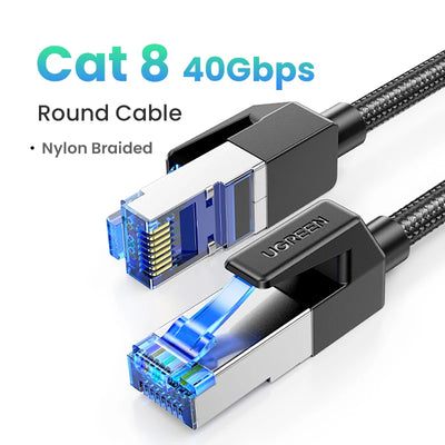 UGREEN CAT 8 Ethernet Cable High Speed Braided 40Gbps 2000Mhz Network Lan Cord RJ45 Shielded Indoor for Router PC PS5 Modem Xbox - Smarsty