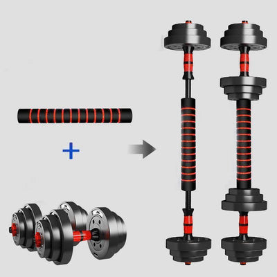 5-44lbs Adjustable Dumbbell to Barbell Set, Anti-Slip Grip, Versatile Home Gym Fitness Strength Training Barbell Weight Plates - Smarsty