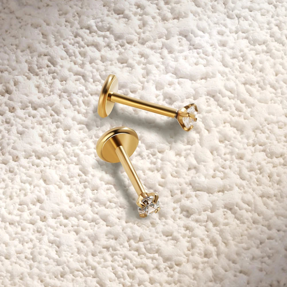 Stainless Steel Cartilage Piercing Studs Gold Tiny Earrings - Smarsty