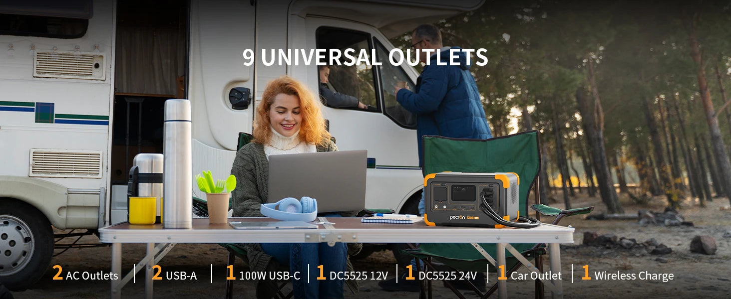 Pecron E300LFP Portable Power Station 600W 288Wh LiFePO4 Battery Solar Generator Power Bank Fast Charging for Home , RV, Camping by Smarsty