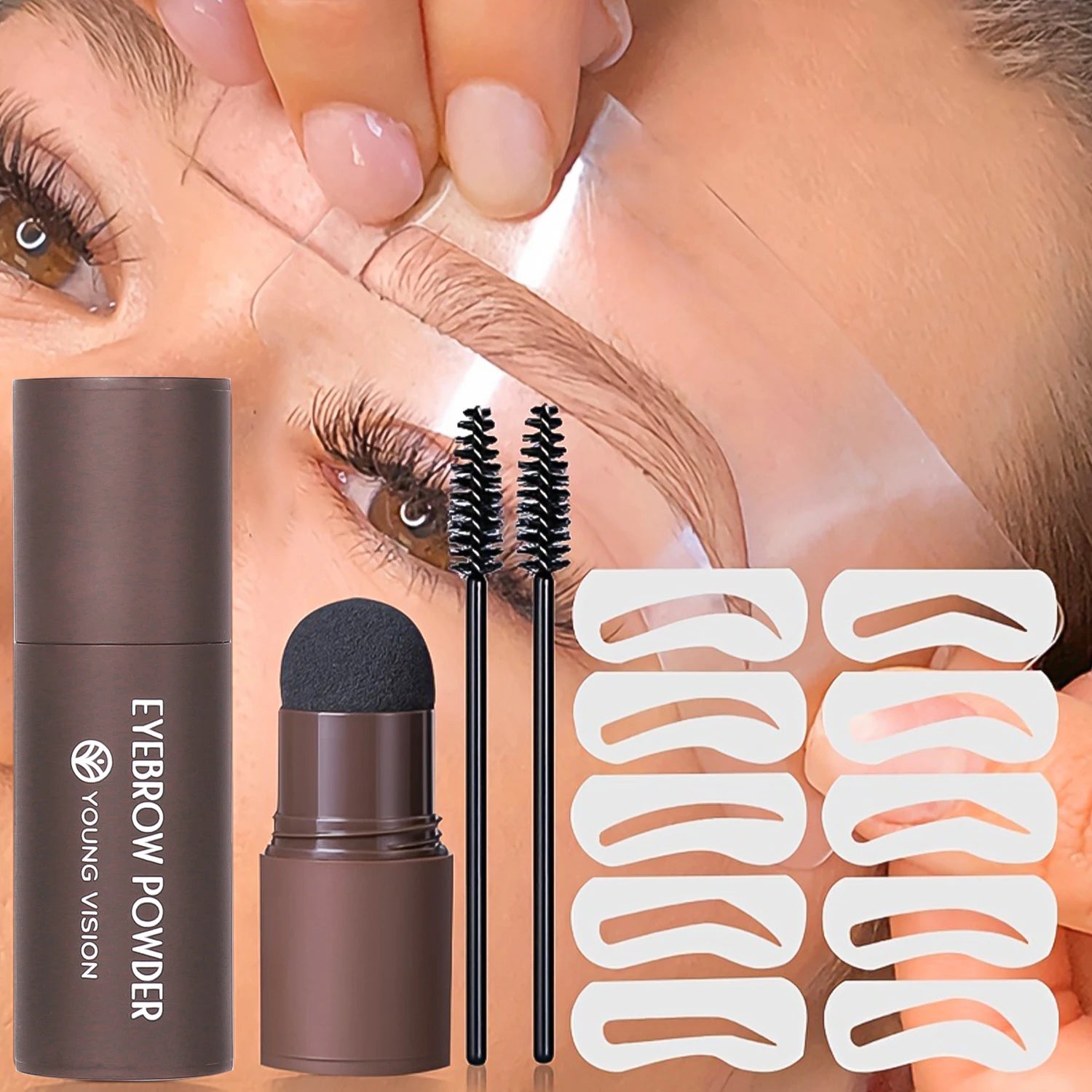Eyebrow Stamp Stencil Kit for Long-Lasting Waterproof Makeup - Smarsty