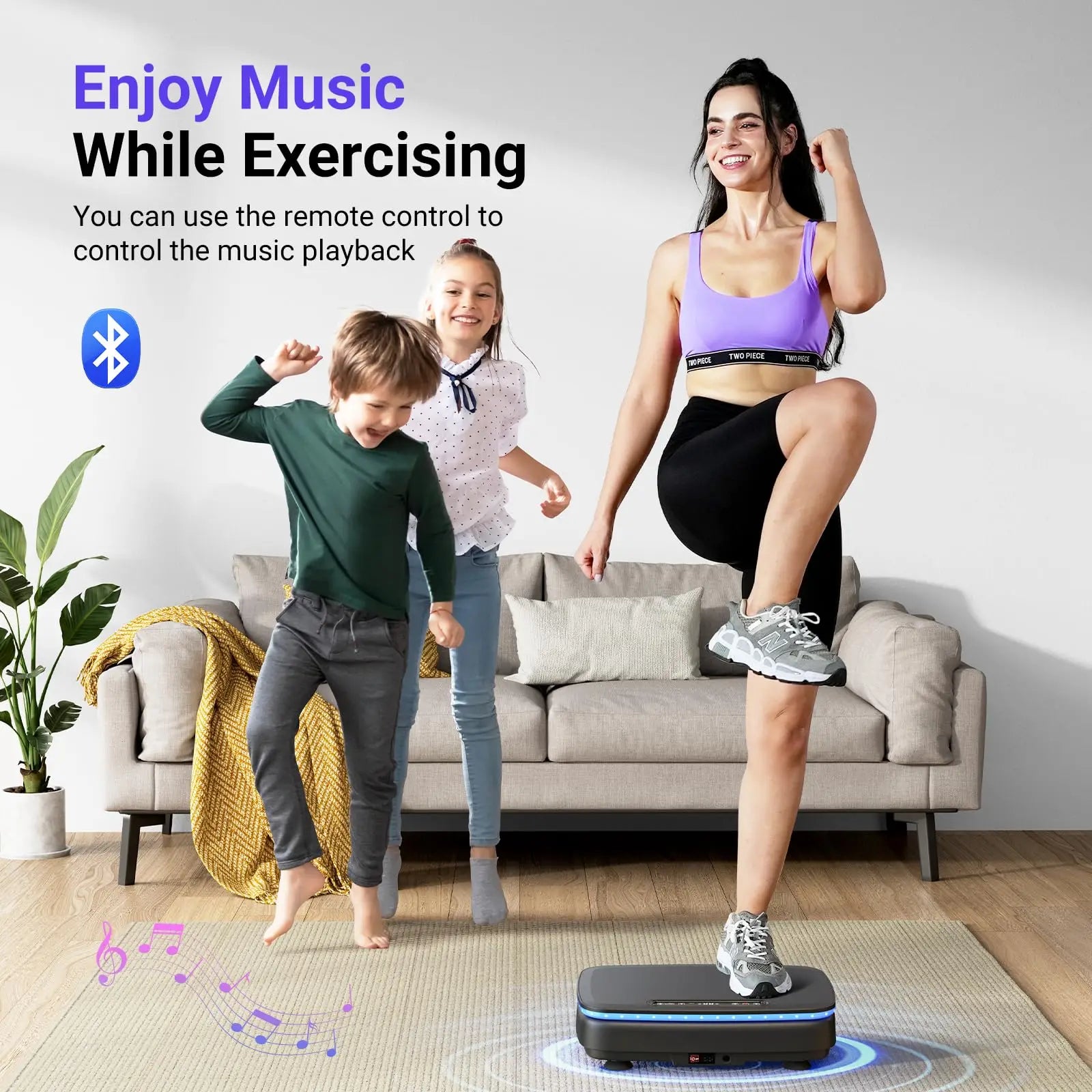 MERACH Vibration Plate Exercise Machine with Light Whole Body Workout Power Vibrate Platform Vibration Plate Lymphatic Drainage - Smarsty