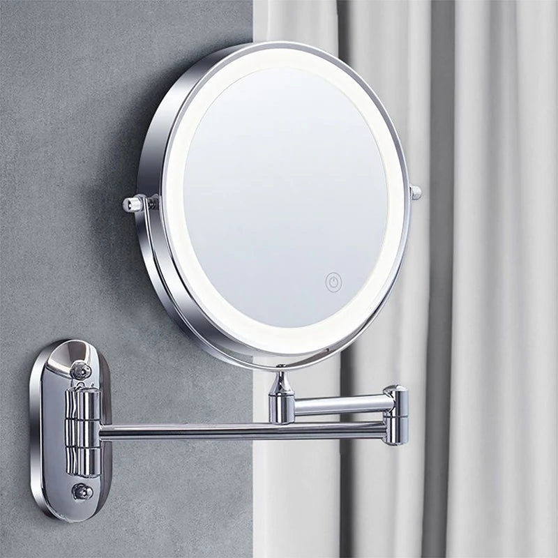 8 Inch Chrome Makeup Mirror with Dual Magnification - Smarsty