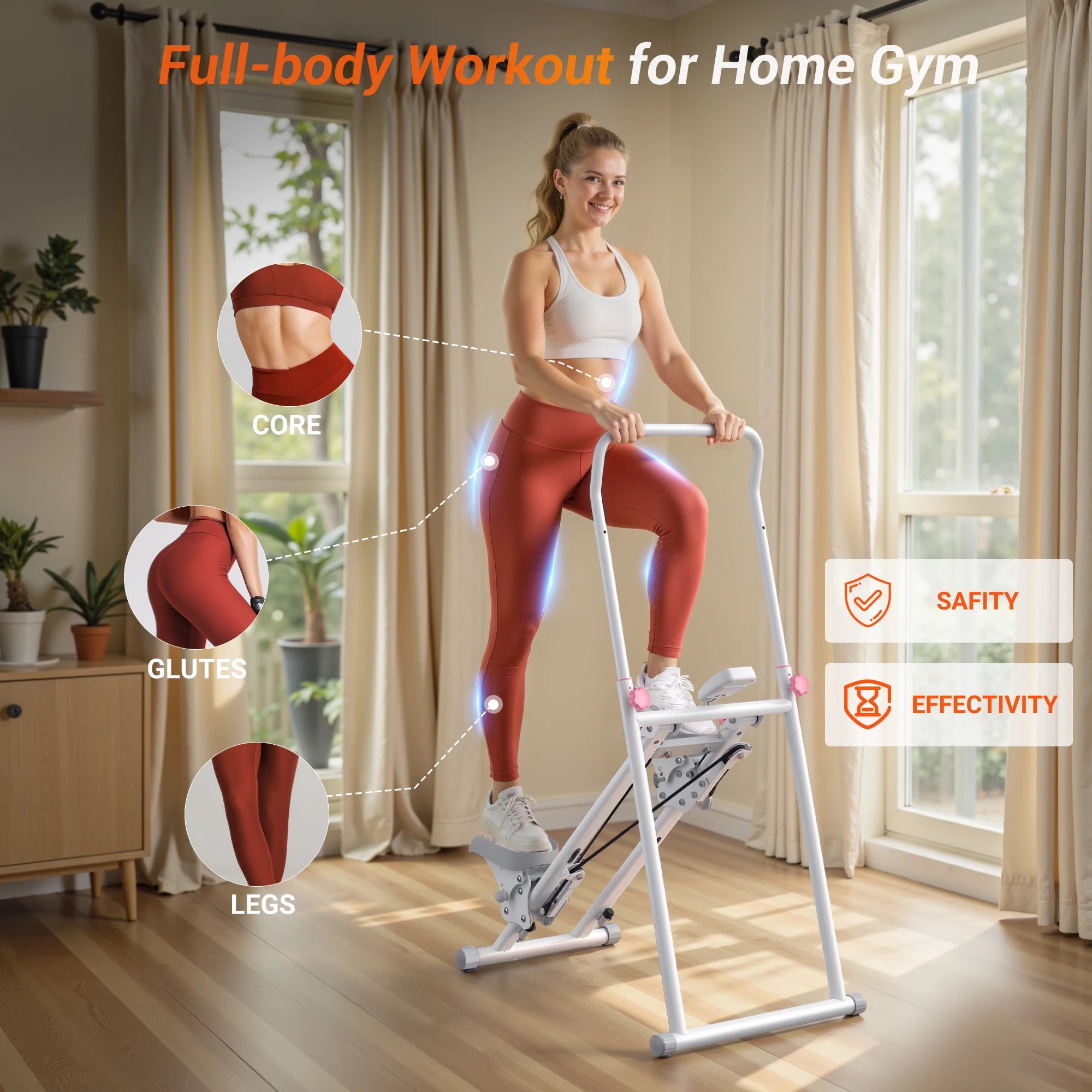 MERACH Stair Stepper for Home Gym Exercise New Version Vertical Climber Machine Full-Body Workout Compact Folding Cardio Stepper