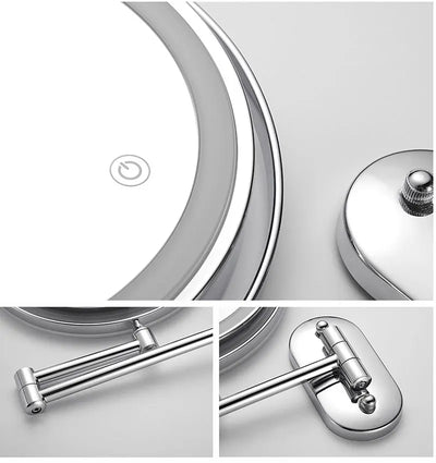 8 Inch Chrome Makeup Mirror with Dual Magnification - Smarsty