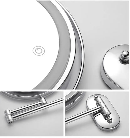 8 Inch Chrome Makeup Mirror with Dual Magnification - Smarsty