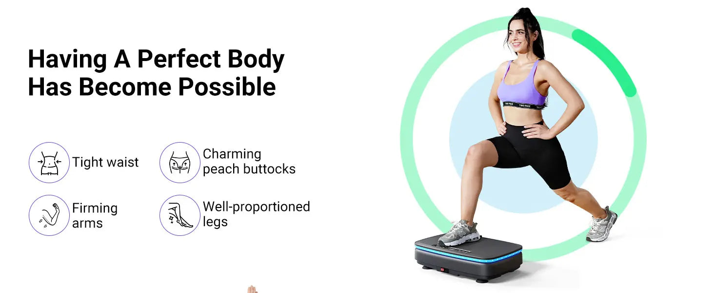 MERACH Vibration Plate Exercise Machine with Light Whole Body Workout Power Vibrate Platform Vibration Plate Lymphatic Drainage - Smarsty