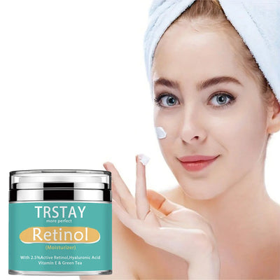 TRSTAY Retinol Moisturizing Cream 2.5% Active Hyaluronic Acid Vitamin E Green Tea Face Cream Nourishing Skin Care