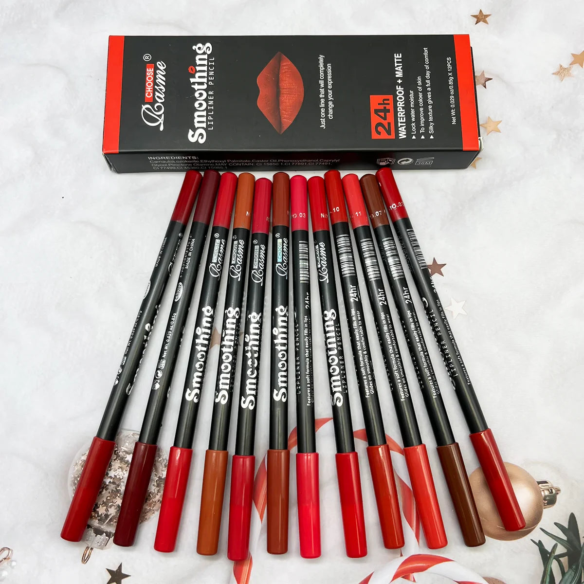 12 Piece Long Lasting Lipstick Set with Lip Liner - Smarsty
